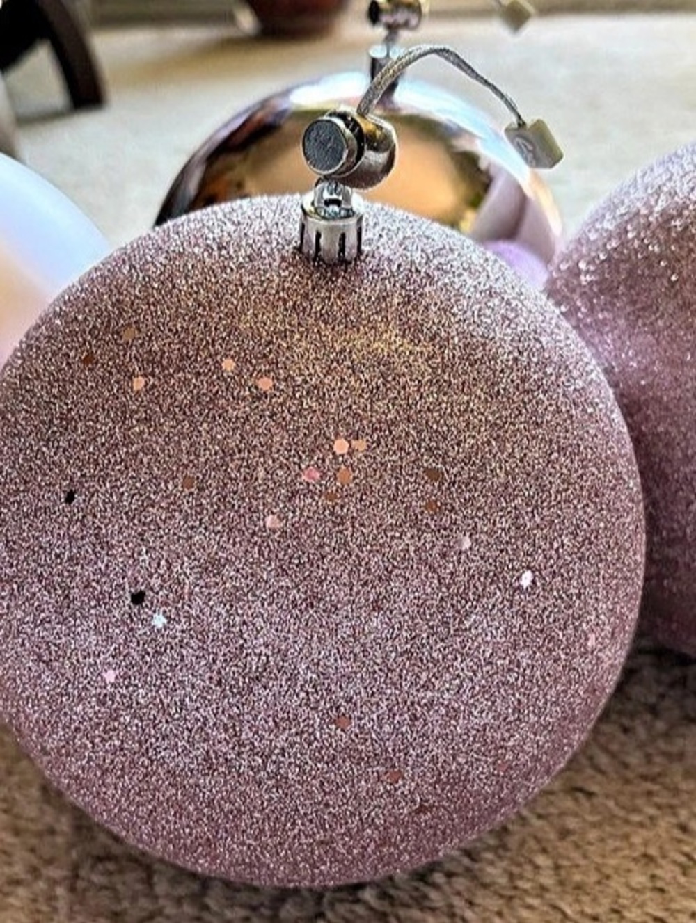 4x5.25”-diameter Lavender Ball Ornaments